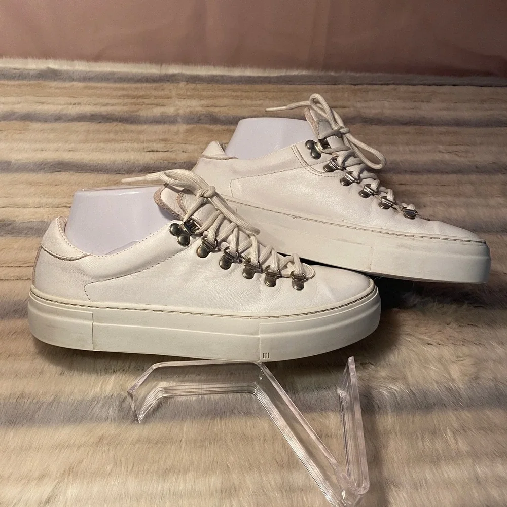 Diemme Marostica White Leather Sneakers Platform Lace Up Italy Fashion‎ Size 38